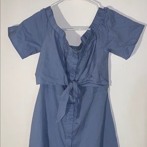 Strapless Blue Dress